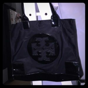 Authentic Tory Burch Ella Nylon & Leather tote